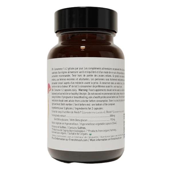 Capsules de champignons fonctionnels Reishi français-detalle