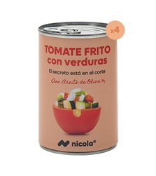Sauce tomate frite avec légumes 500g pack de 4 bocaux