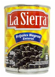 Frijol negro entero 560g La Sierra Caja 12 unidades