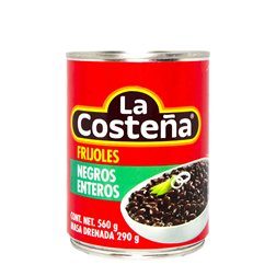 Frijol negro entero ""La Costeña"" 560gr 560g