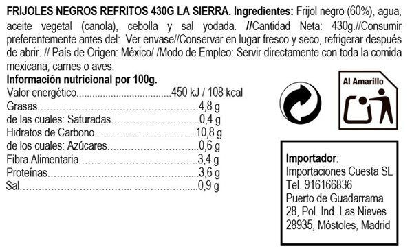 Refried black beans "La Sierra" 430g 430g-detalle