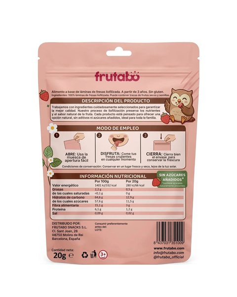 Frutabó Freeze-dried Strawberry 20 g-detalle