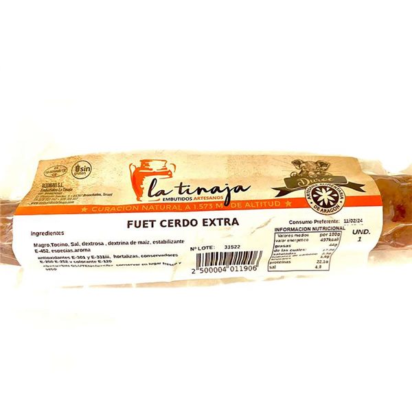 Fuet de cerdo-lateral