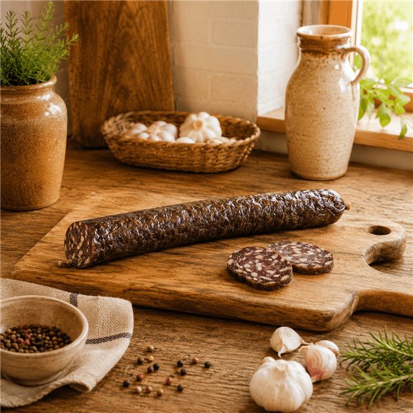 Wildschweinsalami mit Pfeffer-detalle