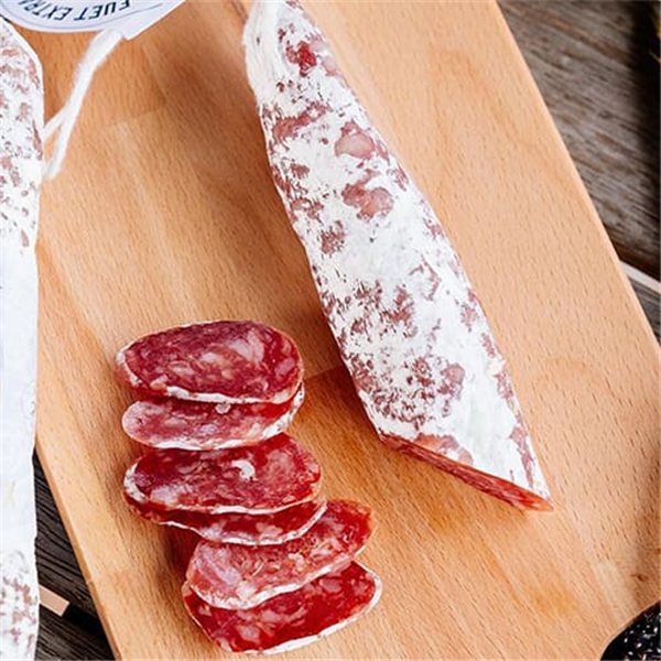 Fuet Extra «Bastonet» pequeño, Casa Riera Ordeix-lateral