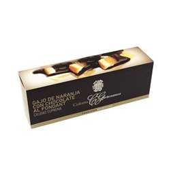 Orangenscheiben in handgeschmolzener dunkler Schokolade von Coloma García.