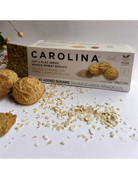 Biscuit 0% Sans Sucres Ajoutés Intégral à l'Avoine et au Lin. Vegan-lateral