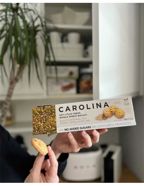 Biscuit 0% Sans Sucres Ajoutés Intégral à l'Avoine et au Lin. Vegan-trasera