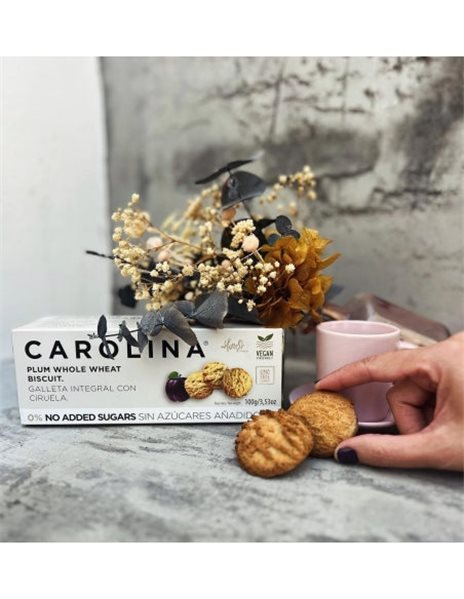 Biscuit 0% Sans Sucres Ajoutés Intégral à la Prune. Végane-lateral