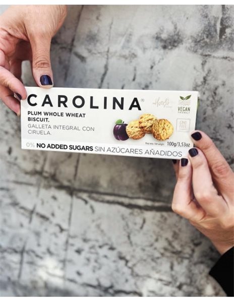 Biscuit 0% Sans Sucres Ajoutés Intégral à la Prune. Végane-trasera