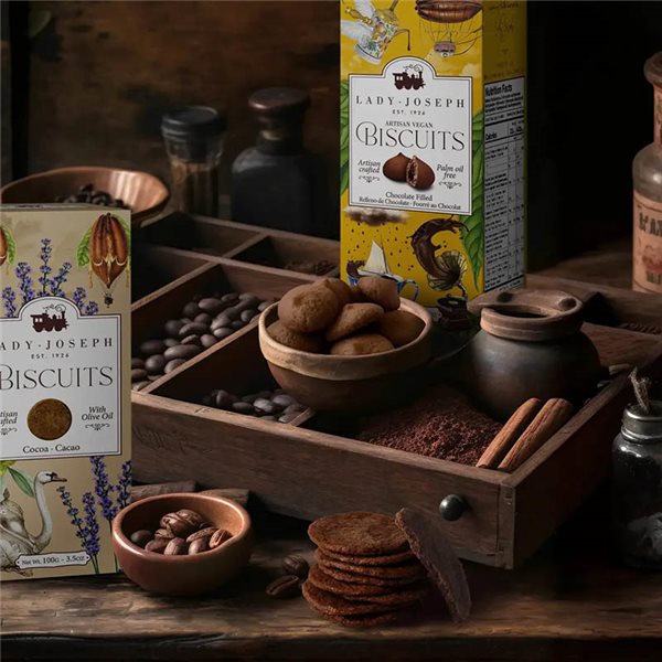 Biscuits artisanaux au cacao extra croustillants, Lady Joseph (7 unités)-detalle