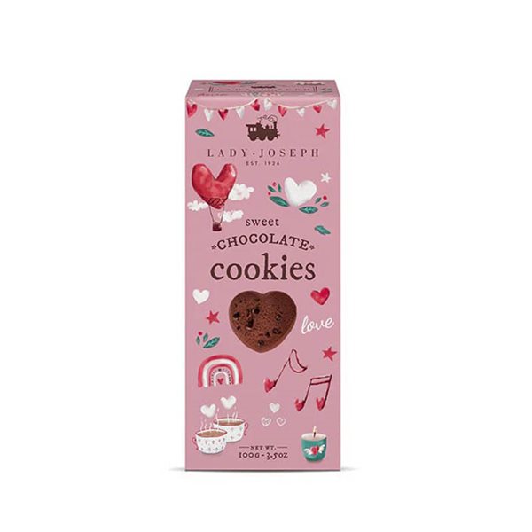 Handcrafted heart-shaped cookies, Lady Joseph (7 units)-lateral