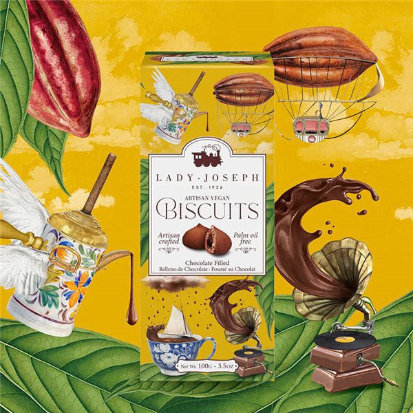 Biscuits artisanaux végétaliens fourrés au chocolat, Lady Joseph (7 unités)-detalle