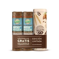 Organic Oat Flake Chocolate Cookies + Anniversary Tin 2x250g Biocop