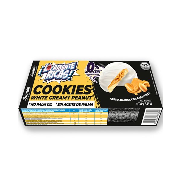 Galletas de Crema Blanca y cacahuete 100g Dumon-izquierda