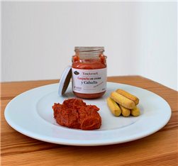 Creamy gazpacho with mackerel.