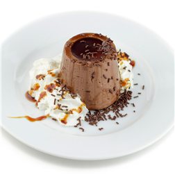 Sugar-free cocoa gelatin with sweeteners.