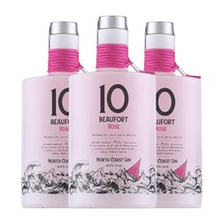 Ginebra Gin 10 Beaufort North Coast Rosé — Rosado Botella Medium 50 cl (Caja de 3 unidades)