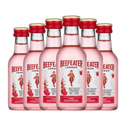 Ginebra Gin Beefeater Pink — Rosado Botellín Miniatura 5 cl Strawberry — Fresa (Caja de 6 unidades)