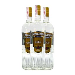 Ginebra Gin Lithuanian Gold — Edición Oro 1 L (Caja de 3 unidades)