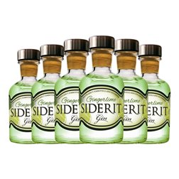 Ginebra Gin Siderit Botellín Miniatura 5 cl Ginger — Jengibre, Lime — Lima (Caja de 6 unidades)