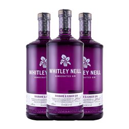 Ginebra Gin Whitley Neill Rhubarb & Ginger 1 L (Caja de 3 unidades)