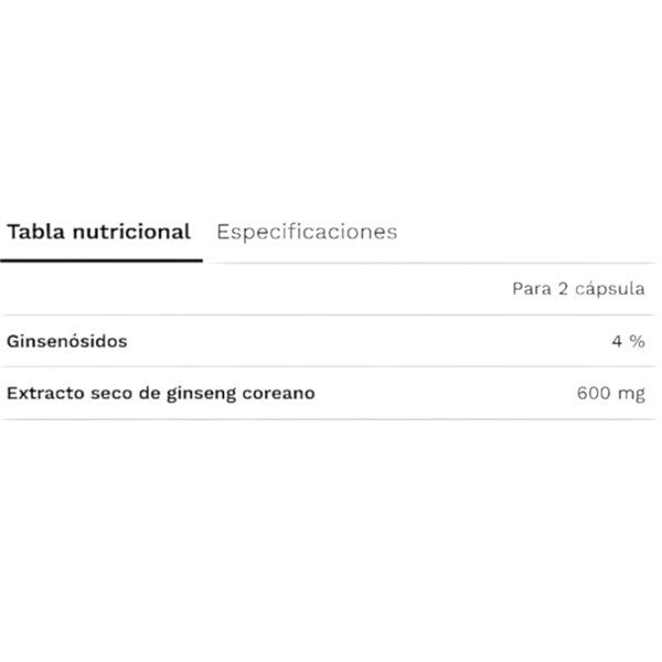 Korean Ginseng Nutrabasics 60 Capsules-detalle