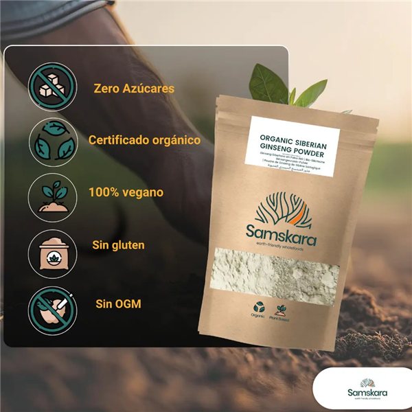 Organic Siberian Ginseng Powder - 100g-trasera