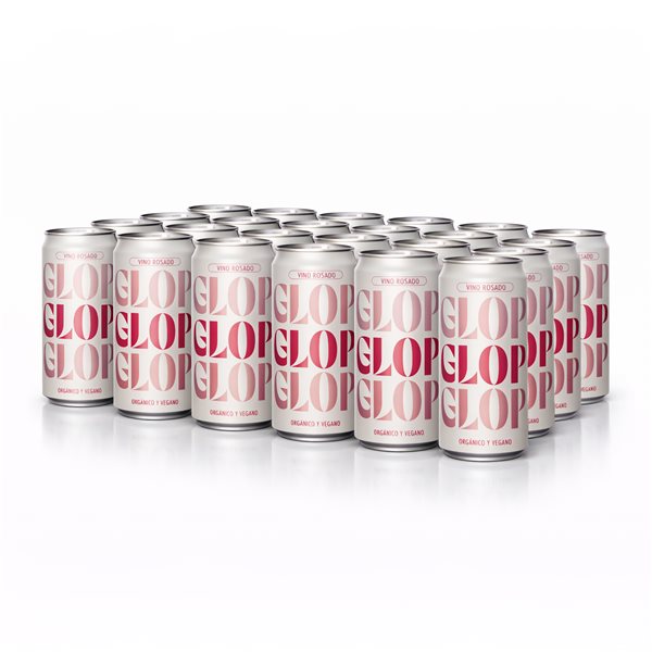 GLOP Roséwein Bio und Vegan in der Dose 250ml | Monovarietal Garnacha Tinta | Ökologischer Wein CCPAE | 11% vol | Frisch und Fruchtig | Herkunft Spanien-lateral