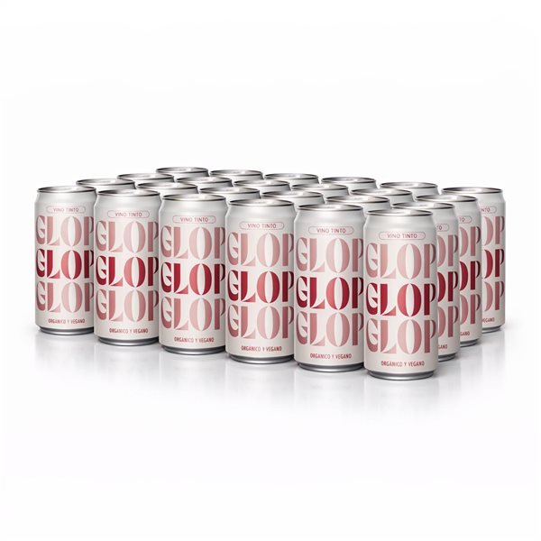 GLOP Vino Tinto Orgánico y Vegano en Lata 250ml | Monovarietal Garnacha Tinta | Ecológico CCPAE | Afrutado y Suave | 13,5% Vol | Origen España-lateral