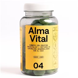 Hier ist die Übersetzung ins Deutsche:

"Kreatin-Gummibärchen Creavitalis®, Vitamin D3 und hydrolysiertes Spirulina | 60 zuckerfreie Alma Vital Gummies, Kreatin mit 99,9 % Reinheit, vegan und mit Zitronengeschmack."