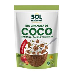 Coconut Crunchy Granola with Apple, Cinnamon, and Organic Seeds 140g Sol Natural