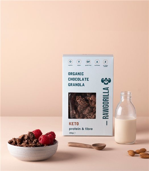 Granola Keto de Chocolate Sin Gluten-izquierda