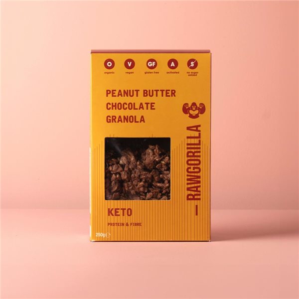Granola Keto à la Crème de Cacahuètes et Chocolat Sans Gluten-trasera