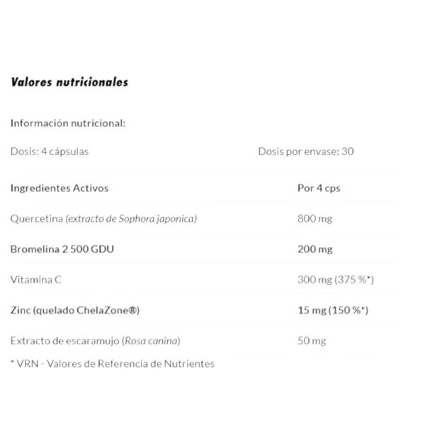 Greenday Quercétine avec Bromélaïne 120 Caps-detalle