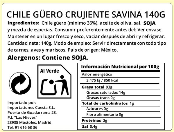Crispy Mexican Chili Güero 140g-detalle