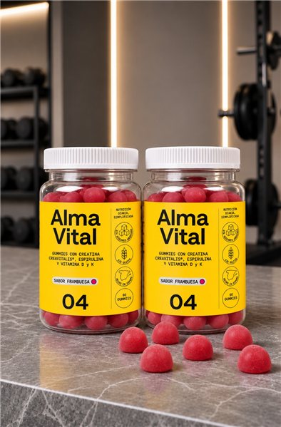 Creatin-Gummies Creavitalis®, Spirulina und die Vitamine D3 und K2-izquierda