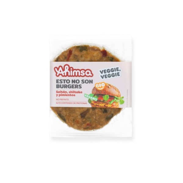 Hamburguesa (jardin bio) Shitake y Pimientos 100% vegetal Bio 160g AHIMSA-lateral