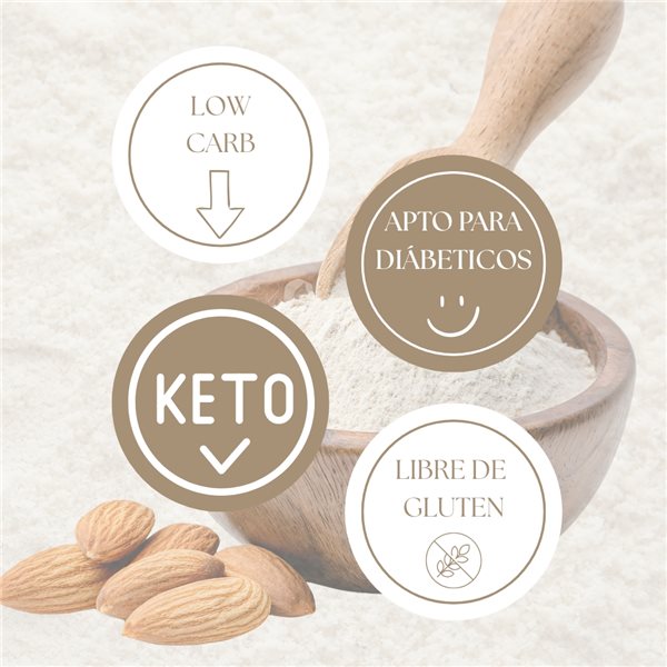 Harina de Almendra 100% Natural | Almendra Molida Extrafina | Harina de Almendras Sin Gluten | Sin Azúcar, Sin Conservantes ni Aditivos | Dieta Keto | Alto en proteínas-detalle