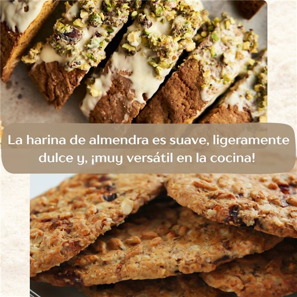 Harina de Almendra 100% Natural | Almendra Molida Extrafina | Harina de Almendras Sin Gluten | Sin Azúcar, Sin Conservantes ni Aditivos | Dieta Keto | Alto en proteínas-lateral