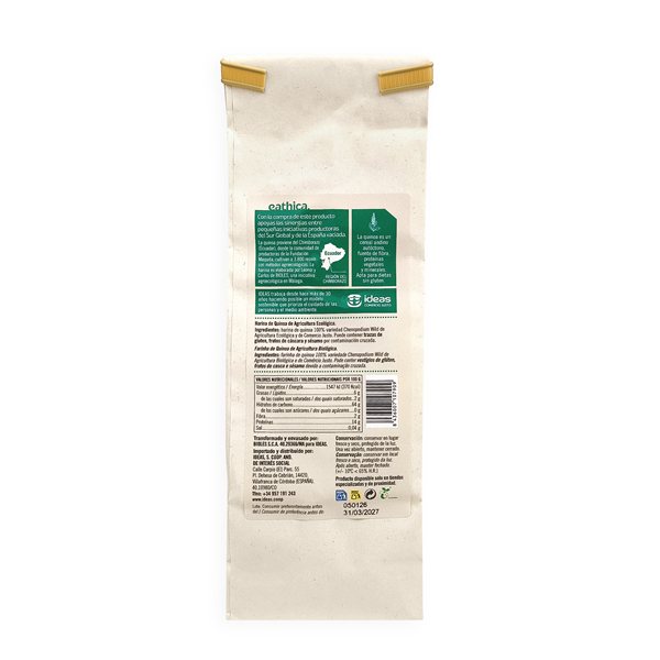 Harina de Quinoa de Ecuador eathica. BIO 250 g-detalle