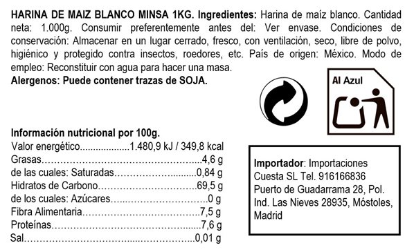 Farine de maïs blanc 1kg-lateral