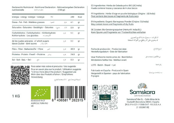 Bio-Gerste Pulver - 250g-detalle