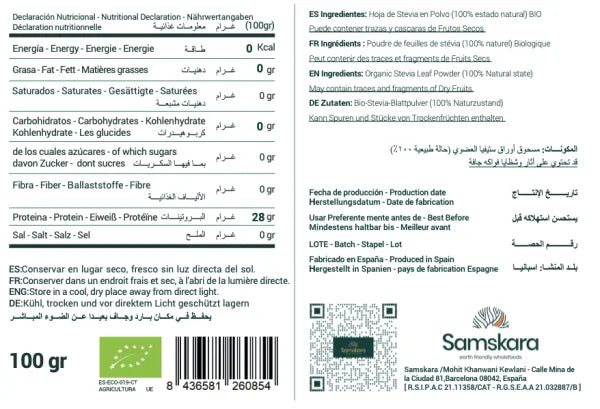 Organic Stevia Leaf Powder - 100g-detalle