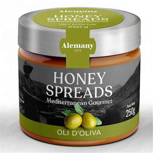 Honey Spreads, Extra virgin olive oil and honey spread, Alemany1879-detalle