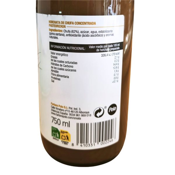 Horchata Concentrée 'Polo' 62% de Chufa-izquierda