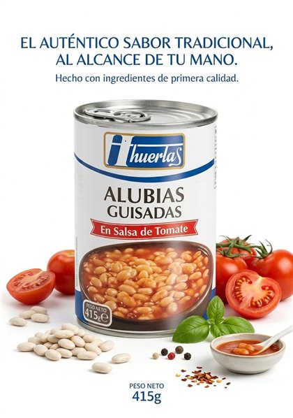 Gekochte Bohnen in Tomatensauce, Dose 415 g.-lateral