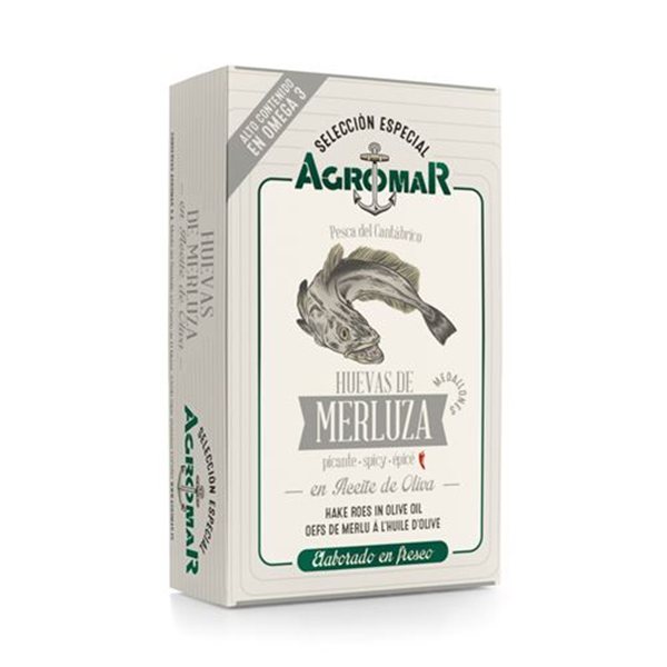 Huevas de merluza - medallones en Aceite de Oliva, Agromar-lateral