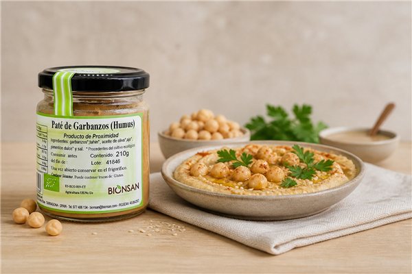 Organic Chickpea Hummus 210g-trasera