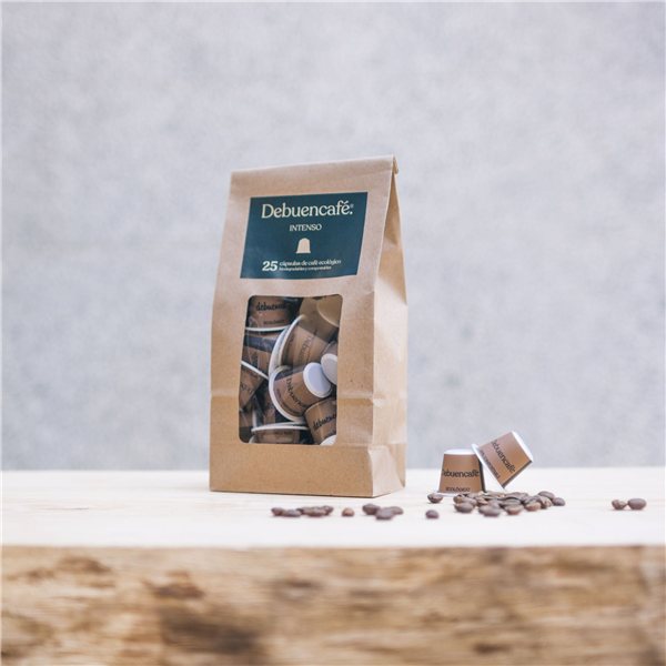 INTENSO | Cápsulas compostables | Compatibles con Nespresso® | 25 cápsulas de café sostenible-lateral